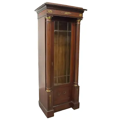 Vitrine Cabinet Display Empire Style Mahogany Vintage 20th C.  Gorgeous! • $1504.58