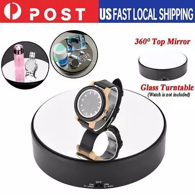 Turntable Display Stand Show Mirror 360° Rotating  Holder Battery Power US • $17.96