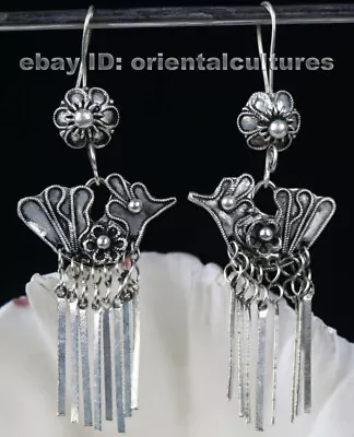 Tribal Exotic Chinese Handmade Miao Silver Earring • $30