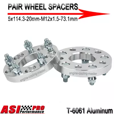 Fit Toyota Mitsubishi Honda Mazda 2PCS 20mm Wheel Spacers 5x114.3 12x1.5 5 Studs • $56.05