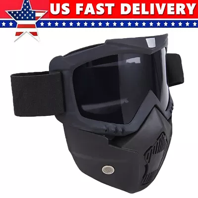Detachable Goggles Face Mask Modular Motorcycle Shield Helmet Riding Eyewear USA • $12.34