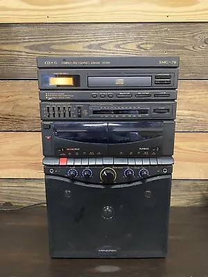 Memorex SMG-70 CD+Graphics Dual Cassette AM-FM Karaoke Recording Studio - Vtg • $80