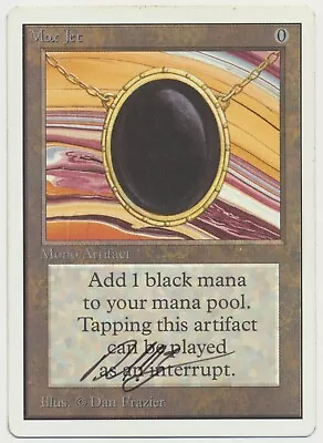 MTG Magic The Gathering Unlimited Mox Jet SIGNED By DAN FRAZIER MP MODERATE PLAY • $3299.95