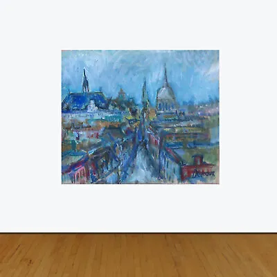 Old Montreal Original Oil Painting French Impressionist Deveaux Signed • $175