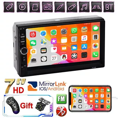 $32.98 • Buy Double 2DIN 7  Car MP5 Player Bluetooth Touch Screen Stereo Radio FM With Camera