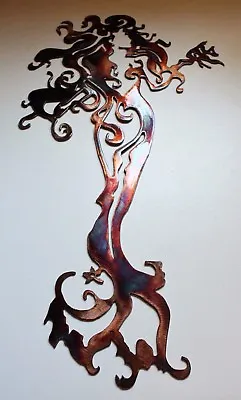 Mermaid Standing - Metal Wall Art - Copper 30   • $104.98