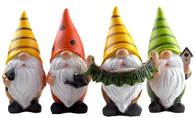 Gonk Garden Gnome 17cm Figurines - Welcome Ladybird Bumble Bee - Set Of 4 • £20.99