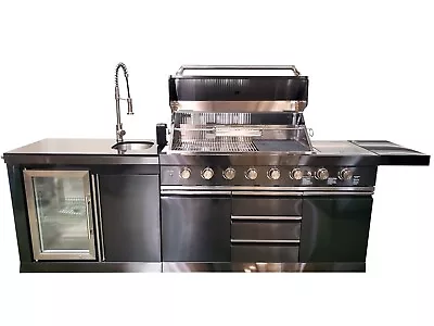 NEW Black Stainless Steel Outdoor BBQ Kitchen Grill Island  W/ Refrigerator Sink • $8499