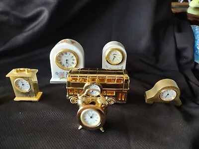 Vintage Bulk Lot Miniature Clocks 6 Working 3 Not  • $32.11
