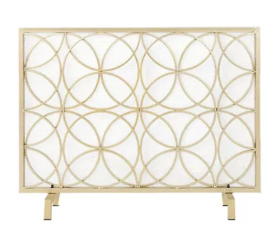 Christopher Knight Home Valeno Single Panel Iron Fireplace Screen Gold • $75