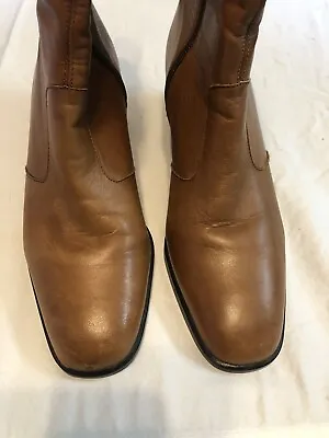 Selby Stormy Butter Soft Leather Ankle Boot Heels Fawn Brown Size 9s No Box • $13