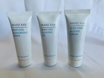 Mary Kay Body Care Set Sample Travel Size Lotion Cleansing Gel Buffing Cream NOS • $9.86