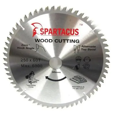 Spartacus Wood Cutting Saw Blade 250 Mm X 60 Teeth X 30mm Makita MLS100 • £17.99