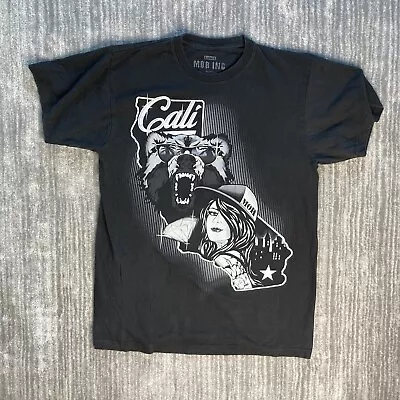 Cali Bear Cali Girl Mens Black Graphic Tee T Shirt Size Large • $19.99