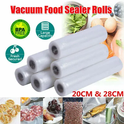 $11.99 • Buy Vacuum Sealer Bags Roll For Vac Storage Food Saver Seal A Meal 8 X20' 11 X20' US