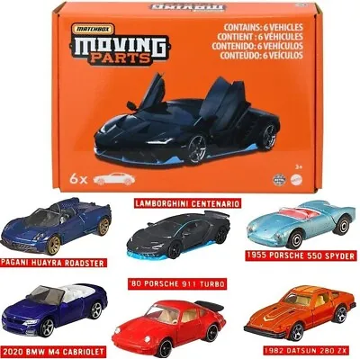 2022 Matchbox Moving Parts 6-Pack LAMBORGHINI PORSCHE BMW DATSUN  NEW 6 PACK • $19.99