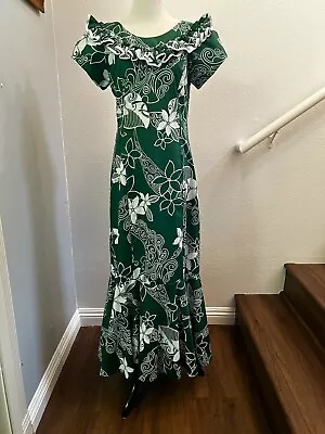 New Green White Mermaid Hawaiian Muumuu Hula Dress Size 5-6 • $43.99