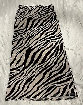 I Saw It First Zebra Brown Print Maxi Skirt Size 18 *READ DESCRIPTION* • £1