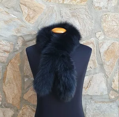 Fur Scarf Real Fur Scarf Luxury Fox Fur Scarffur Collarblack Fox Scarf  • $70