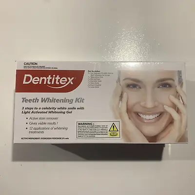 $34.99 • Buy Dentitex Teeth Whitening Set With Light Activated Whitening Brand New + Sealed