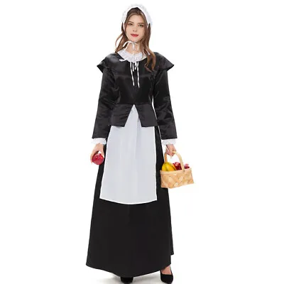 Maid Long Dress Performance Attire European Estate Maid Attire Halloween Costume • £22.99