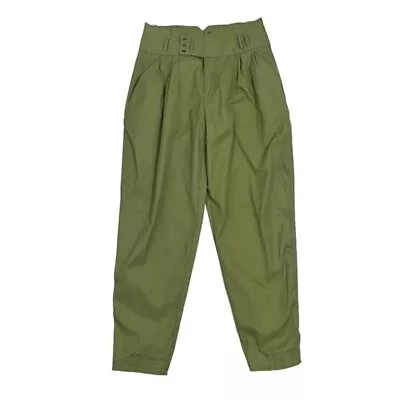 Nok Nok Vintage Women’s High Waist Pants Green Poly Cotton Women’s Sz 30 US 10 • $36