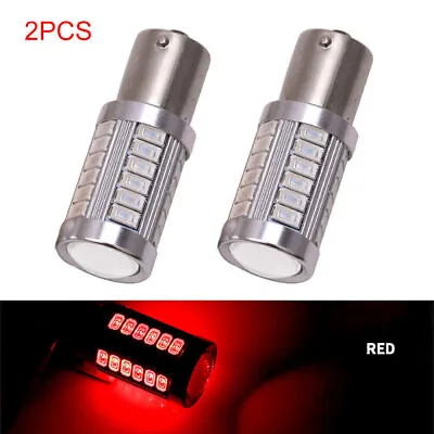 2X BA15S 1156 5630 33SMD LED Red Bulb For Car Backup Reverse Tail Brake Light US • $6.39