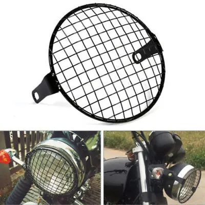 Square Mesh Grille Cover Motorcycle Headlight Lamp Protector Guards Mask 6.5in M • £9.11