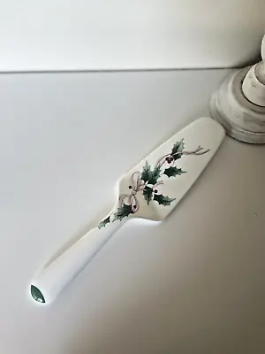 Mikasa Ribbon Holly Christmas Bone China Cake Pie Server Discontinued Bone China • $24.37