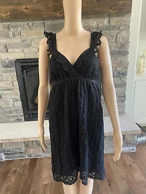 Max Studio - MSSP - Womens Size Small Black Lace Knee Length Dress *** • $20.48