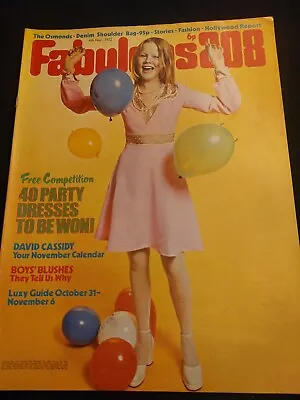Vintage FABULOUS 208 Magazine 4 NOVEMBER 1972 David Cassidy Poster Osmonds FB95 • £12.50