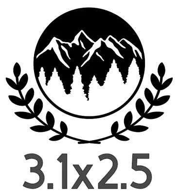 Mountain With Wreath (Black Temporary Vinyl Sticker) 3.1 X2.5  • £5.68