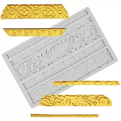 Diy Baroque Scroll Relief Cake Border Silicone Mold/vintage Curlicues Fondant Mo • $14.45