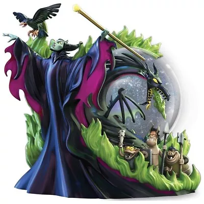 Disney MALEFICENT So Many Curse Glow-In-The-Dark MUSICAL Glitter Globe Snowglobe • $148.98