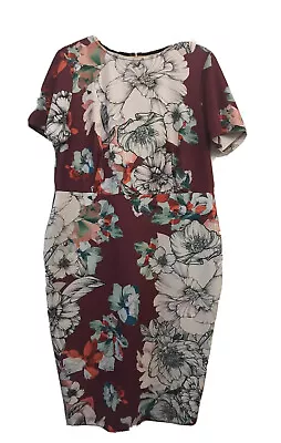 $35 • Buy Asos Red Floral Bodycon Pencil Dress Sz 20 Plus Cocktail Wedding
