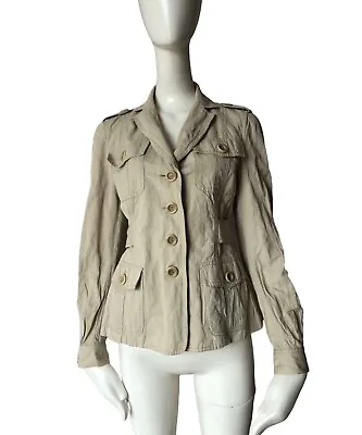 MOSCHINO Cheap And Chic Beige Cotton Pockets Liningless Blazer Jacket Size 42 IT • $44