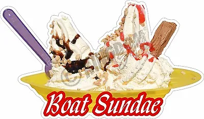 Boat Sundae Single Flake Ice Cream Sticker Decal Cut • £2.99