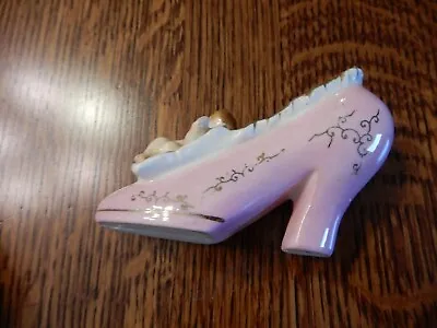 Vintage Porcelain Pioneer C. NY Pink Shoe With Angel • $1