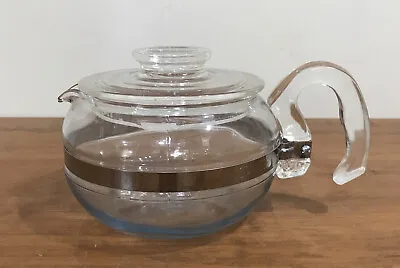 Pyrex Flameware 6 Cup Glass Tea Pot / Coffee Pot With Lid Vintage Made In USA • $40