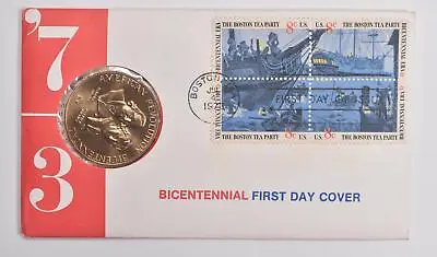 1776-1976 Bicentennial American Revolution US Mint Medal Coin Stamp Cover • $8.95