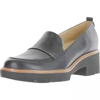 Naturalizer Womens Darry Black Loafer Heels Shoes 7 Wide (CDW) BHFO 6224 • $119.95