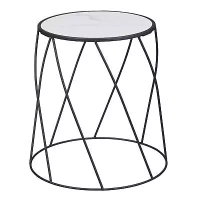 15  Round Matte Black Faux Marble Top Plant Stand • $15.66