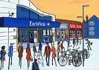 £9 • Buy A4 Print Earlsfield Station Original South London Artist Dan Print 