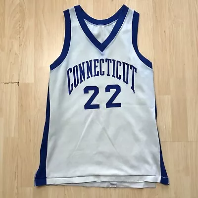 Vtg 1970's Connecticut University #22 Basketball Jersey L Huskies Champion Tag • $144.88