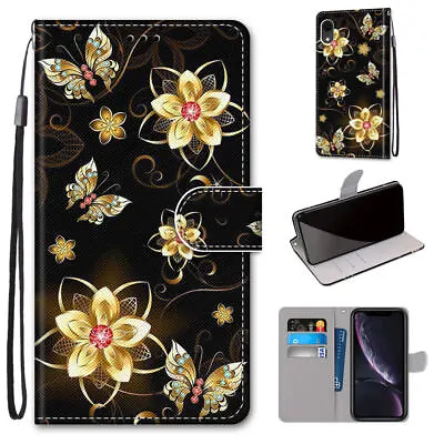 For Various Phone Flip Luxury 2D Painted Wallet Card Bag Holder Stand Case Cover • $6.40