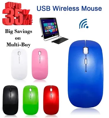 £3.25 • Buy Wireless Mouse 2.4 GHz USB Fast Optical Cordless Scroll Mice For Laptop Computer
