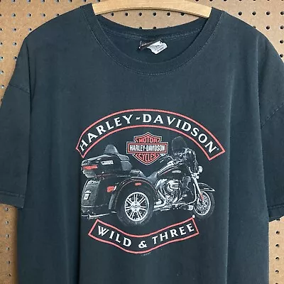 Harley Davidson T-shirt Size 2XL Wild & Three Wheel Trike Biker Motorcycle NY • $24.80