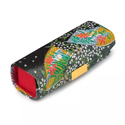 Black Floral Japanese Lipstick Case With Mirror • £8