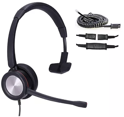 Corded Phone Headset With Microphone Call Centre Telephone Headset Noise Cancell • £9.99