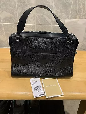 Michael Kors INGRID Genuine Leather Black Satchel Crossbody Shoulder Purse Bag • £19.78